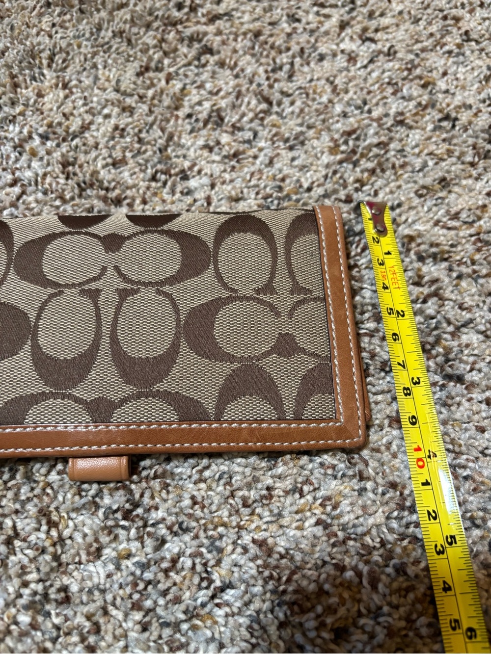 E159 Vintage Coach Brown Signature Hobo Shoulder Bag w/checkbook cover - Picture 16 of 16